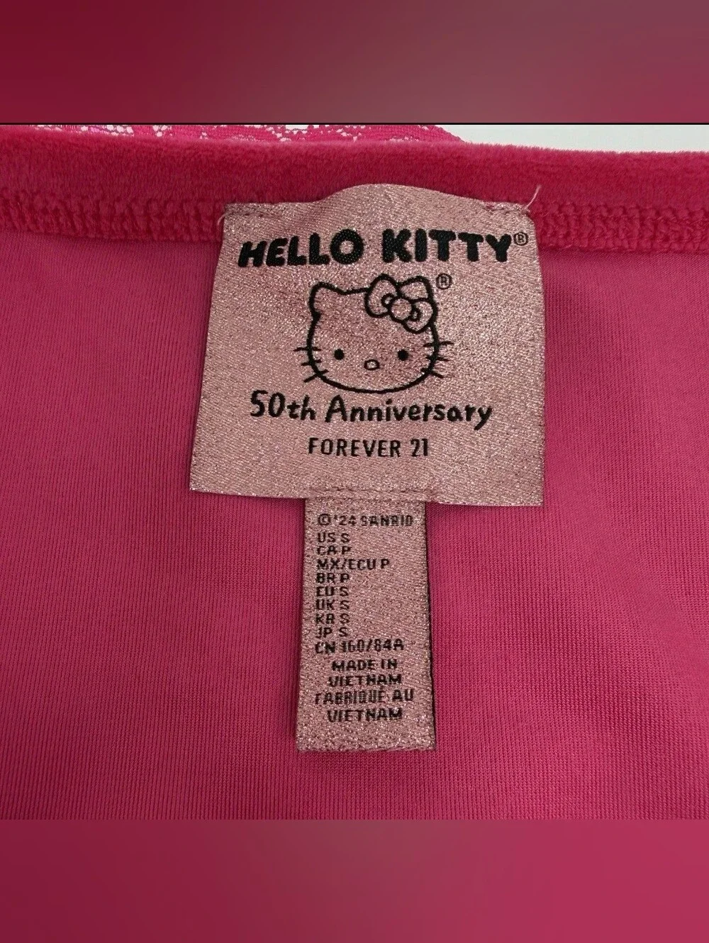 Forever 21 x Hello Kitty 50th Anniversary Pink Velour Track Set Size Small